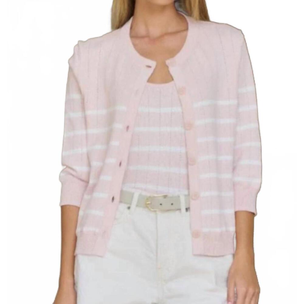 NEW STITCHES & STRIPES abigail cardigan in petal combo